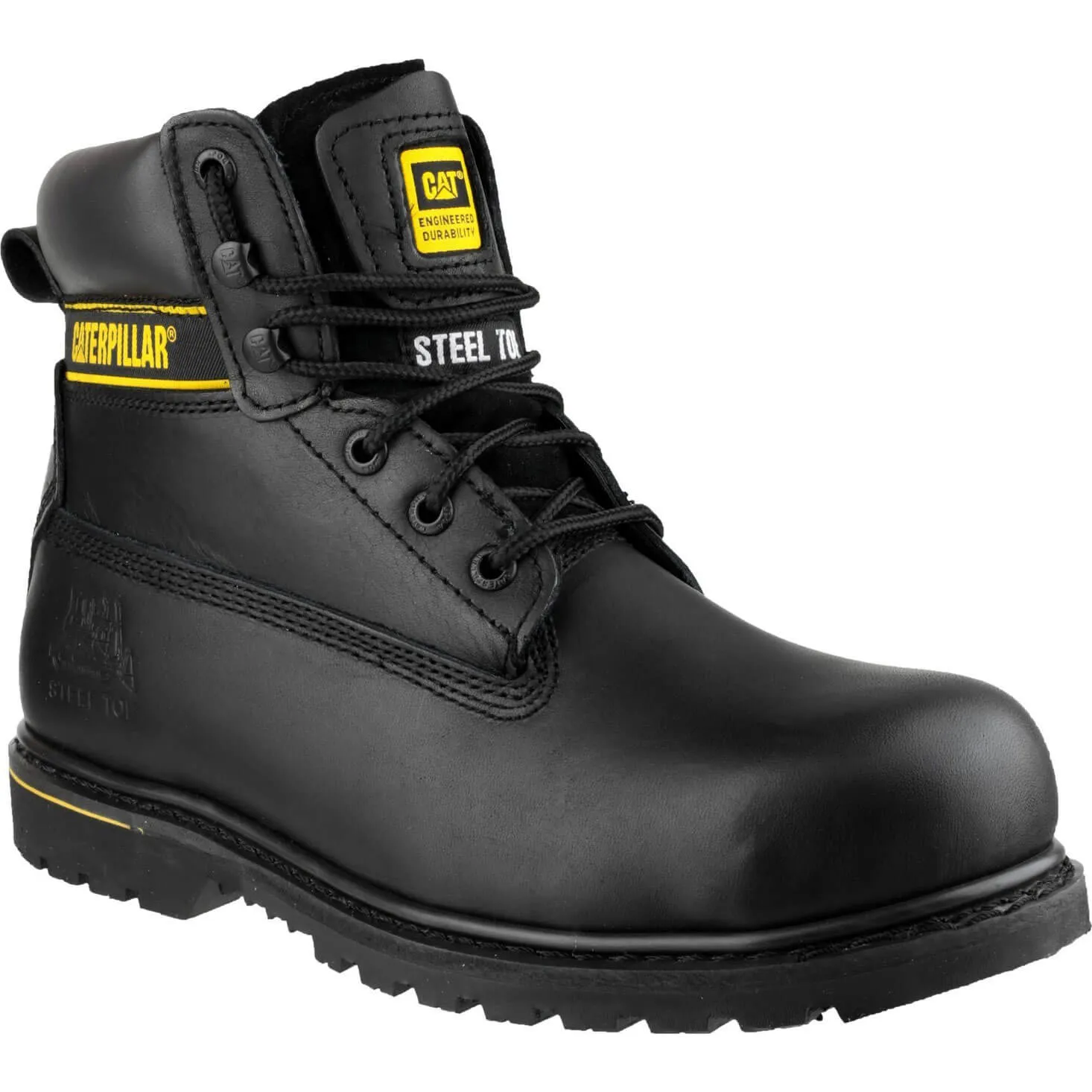 Caterpillar Mens Holton Safety Boots - Black, Size 7