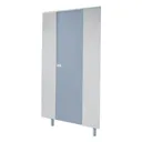 Pendle smoke blue toilet cubicle door pack with plain grey pilasters