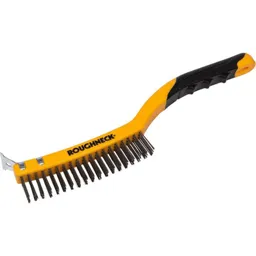 Roughneck Stainless Steel Soft Grip Wire Brush - 3 Rows