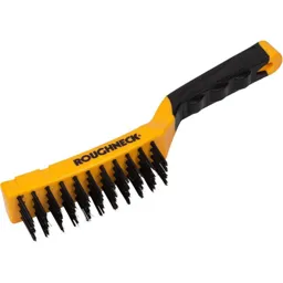 Roughneck Carbon Steel Soft Grip Wire Brush - 4 Rows
