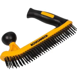 Roughneck Two Handed Soft Grip Wire Brush - 5 Rows