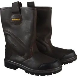 Roughneck Mens Hurricane Rigger Safety Boots - Dark Brown, Size 6