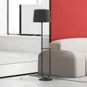 Aluminor Duo floor lamp with a shelf