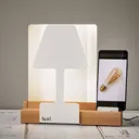 Luxi LED table lamp, integrated charging station