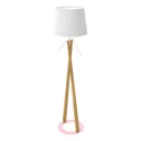 Zazou LS floor lamp, fabric lampshade, pink base