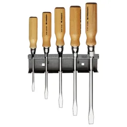 Facom 5 Piece Wooden Handle Slotted Screwdriver Set