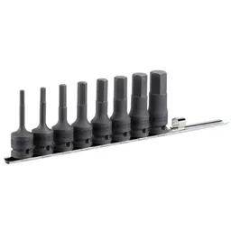 Facom 8 Piece 1/2" Drive Long Reach Impact Hexagon Socket Bit Set Metric - 1/2"