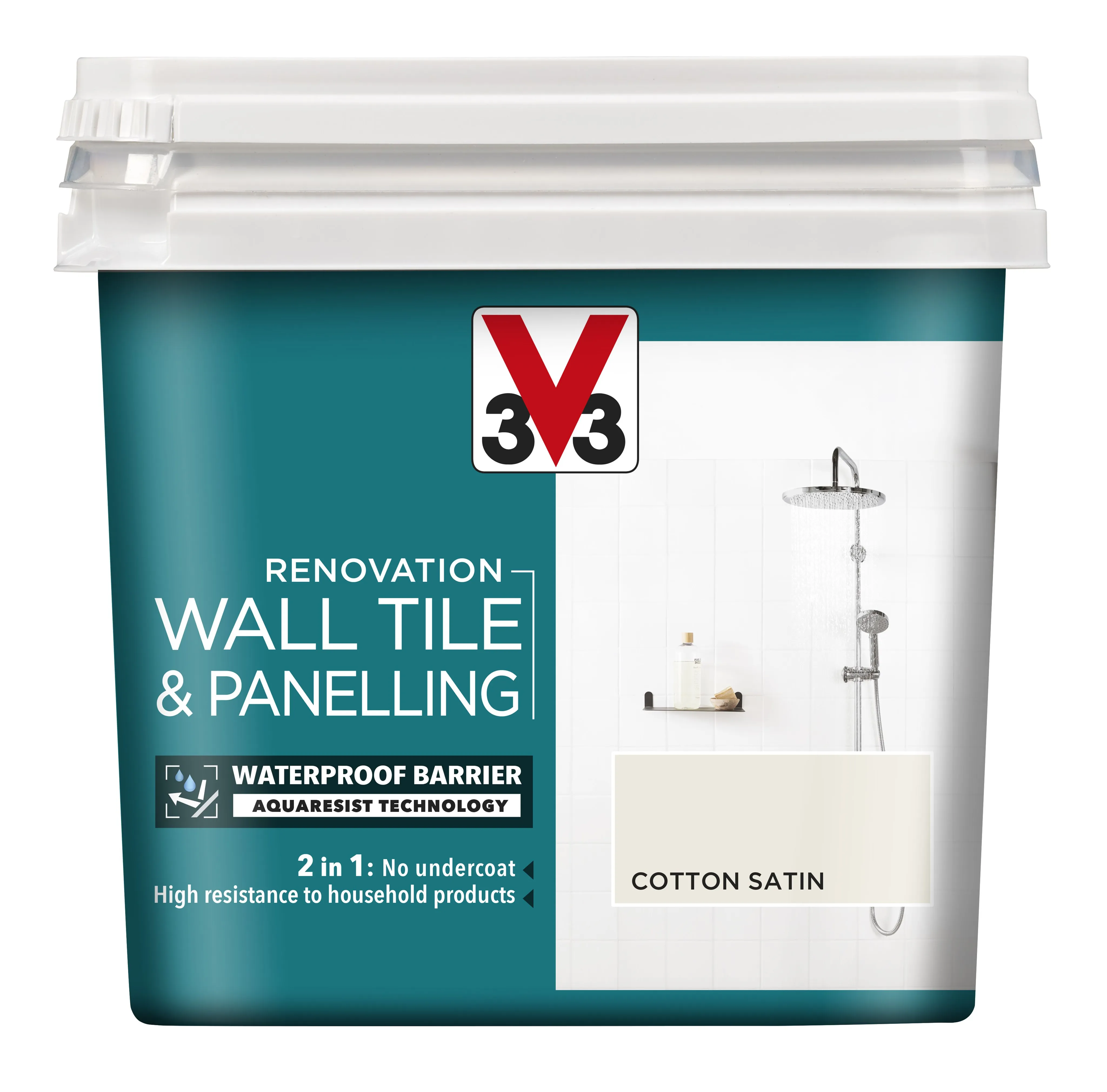 V33 Renovation Cotton Satin Wall tile & panelling paint, 750ml