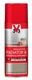 V33 Renovation Stainless steel Metallic effect Radiator & appliance paint, 400ml
