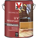 V33 Medium oak UV resistant Decking Wood oil, 5L