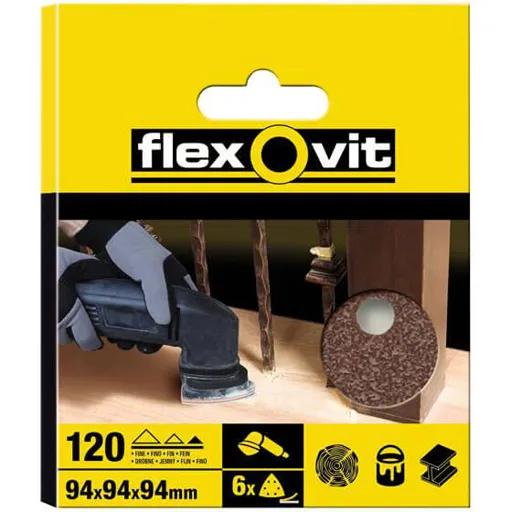 Flexovit Delta Sanding Sheets - Fine, Pack of 6