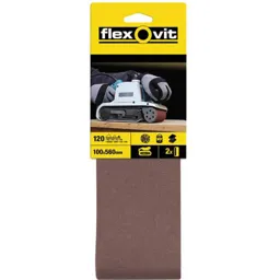 Flexovit Sanding Belts 100 x 560mm - 120g, Pack of 2