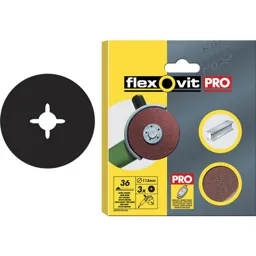 Flexovit Aluminium Oxide Fibre Discs - 125mm, 80g, Pack of 3