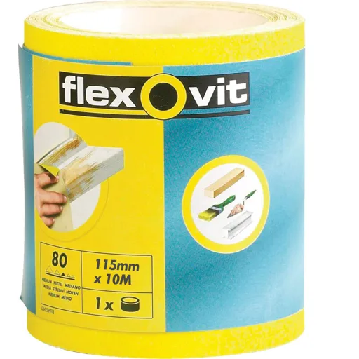 Flexovit High Performance Sanding Roll - 115mm, 50m, 80g