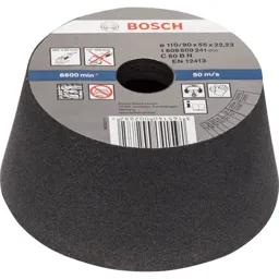 Bosch Conical Abrasive Cup Wheel For Stone - 110mm, 60g