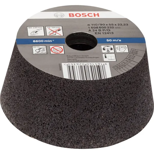 Bosch Conical Abrasive Cup Wheel For Metal - 110mm, 24g