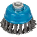Bosch 0.5mm Knotted Steel Wire Cup Brush - 70mm, M14 Thread