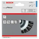 Bosch 0.5mm Knotted Conical Steel Wire Wheel Brush - 115mm, M14 Thread