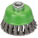 Bosch 0.5mm Knotted Inox Steel Wire Cup Brush - 75mm, M14 Thread