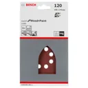 Bosch Punched Hook and Loop Multi Sanding Sheets - 100mm x 170mm, 120g, Pack of 5