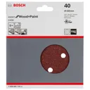 Bosch Red Wood Sanding Disc 150mm - 150mm, 40g, Pack of 5