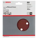 Bosch Red Wood Sanding Disc 150mm - 150mm, 80g, Pack of 5