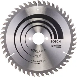 Bosch Optiline Wood Cutting Saw Blade - 190mm, 48T, 30mm