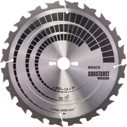 Bosch Construct Wood Cutting Table Saw Blade - 300mm, 20T, 30mm