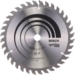Bosch Optiline Wood Cutting Saw Blade - 184mm, 36T, 16mm