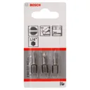 Bosch Extra Hard Slotted Screwdriver Bit - 4mm, 25mm, Pack of 3