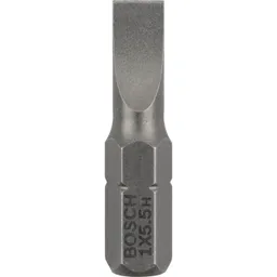 Bosch Extra Hard Slotted Screwdriver Bit - 5.5mm, 25mm, Pack of 3
