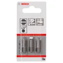 Bosch Extra Hard Slotted Screwdriver Bit - 6.5mm, 25mm, Pack of 3