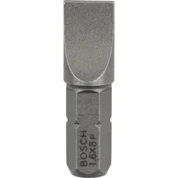 Bosch Extra Hard Slotted Screwdriver Bit - 8mm, 25mm, Pack of 3