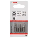 Bosch Extra Hard Phillips Screwdriver Bits - PH0, 25mm, Pack of 3