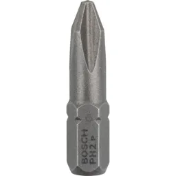 Bosch Extra Hard Phillips Screwdriver Bits - PH2, 25mm, Pack of 3