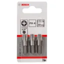 Bosch Extra Hard Phillips Screwdriver Bits - PH4, 32mm, Pack of 3