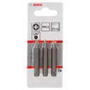 Bosch Extra Hard Phillips Screwdriver Bits - PH1, 50mm, Pack of 3