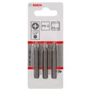 Bosch Extra Hard Phillips Screwdriver Bits - PH2, 50mm, Pack of 3