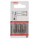 Bosch Extra Hard Pozi Screwdriver Bits - PZ3, 25mm, Pack of 3