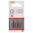 Bosch Extra Hard Torx Screwdriver Bit - T15, 25mm, Pack of 3