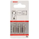 Bosch Extra Hard Torx Screwdriver Bit - T25, 25mm, Pack of 3