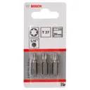 Bosch Extra Hard Torx Screwdriver Bit - T27, 25mm, Pack of 3