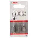 Bosch Hex Extra Hard Screwdriver Bit - Hex 1.5mm, 25mm, Pack of 3
