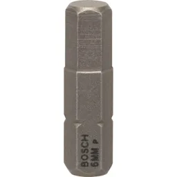 Bosch Hex Extra Hard Screwdriver Bit - Hex 6mm, 25mm, Pack of 3