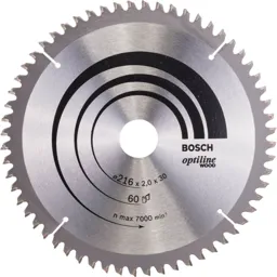 Bosch Optiline Wood Cutting Mitre Saw Blade - 216mm, 60T, 30mm