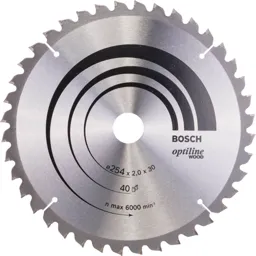 Bosch Optiline Wood Cutting Mitre Saw Blade - 254mm, 40T, 30mm