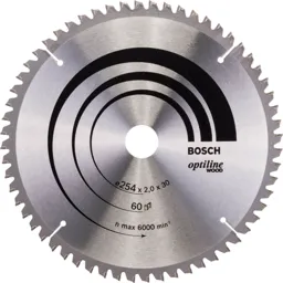 Bosch Optiline Wood Cutting Mitre Saw Blade - 254mm, 60T, 30mm