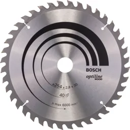 Bosch Optiline Wood Cutting Mitre Saw Blade - 254mm, 40T, 30mm