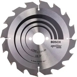 Bosch Optiline Wood Cutting Saw Blade - 190mm, 16T, 30mm