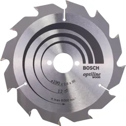 Bosch Optiline Wood Cutting Saw Blade - 190mm, 12T, 30mm